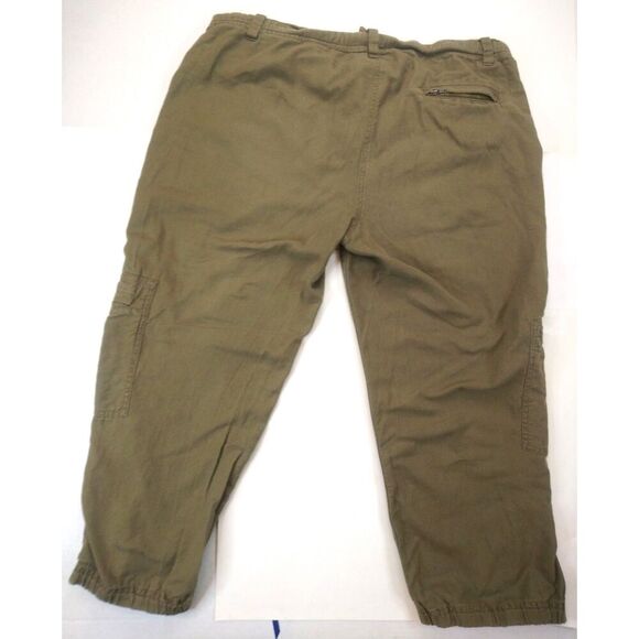 Eileen Fisher Linen Drawstring Cargo Pants S Women's Bohemian Cottagecore Tan - Picture 5 of 6